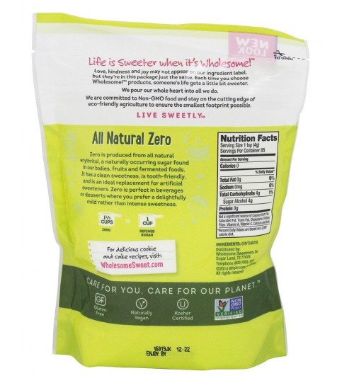 Wholesome Sweeteners Natural Zero Pouch (8x12 Oz)