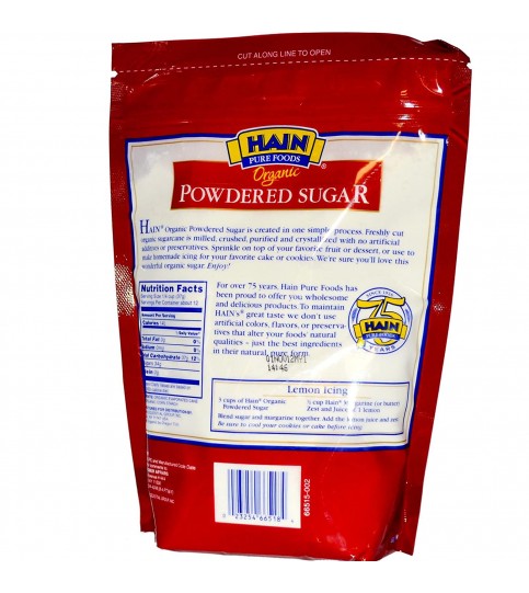 Hain Pure Foods Sugar Powdered Org (12x16Oz)