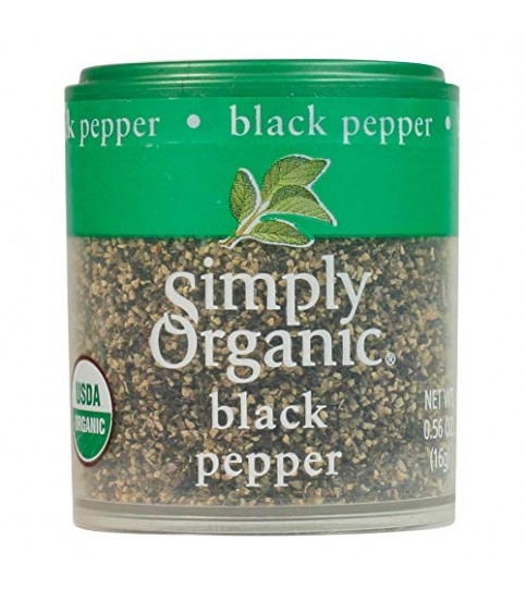 Simply Organic Mini Ground Pepper Black Med (6x.56 Oz)