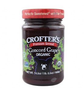 Crofters Organic Concord Grape Premium Fruit Spread (6x16.5Oz)