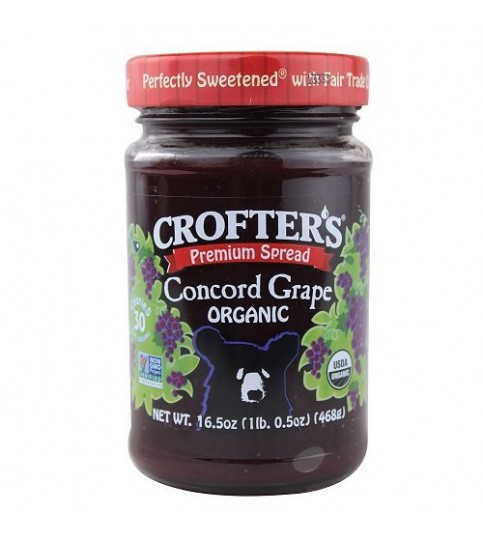 Crofters Organic Concord Grape Premium Fruit Spread (6x16.5Oz)