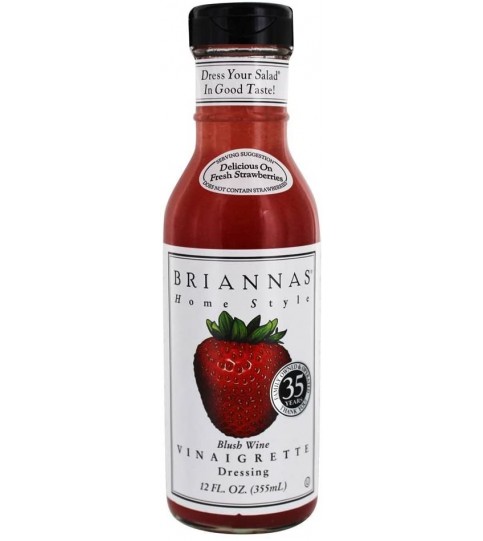 Brianna's Home Style Blush Wine Vinaigrette Salad Dressing (6x12Oz)