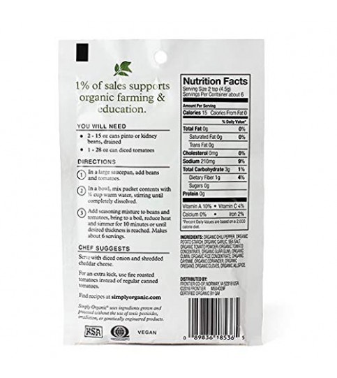 Simply Organic Veget Chili Ssn (12x1OZ )