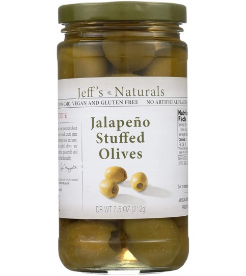 Jeff's Naturals Jalapeno Stfd Olives (6x7.5OZ )