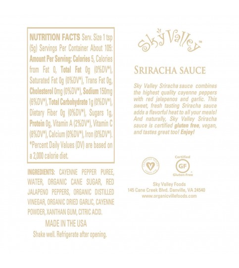 Organicville Sriracha Sauce (6x18.5OZ )