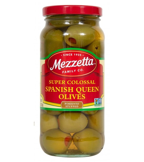 Mezzetta Spanish Colossal Queen Olives With Minced Pimento (6x10Oz)