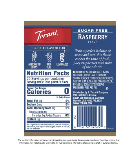 Torani Raspberry Coffee Syr Sf (12x25.35OZ )