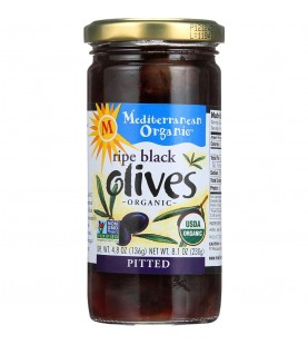 Mediterranean Organics Ripe Pitted Black Olives (12x8.1Oz)