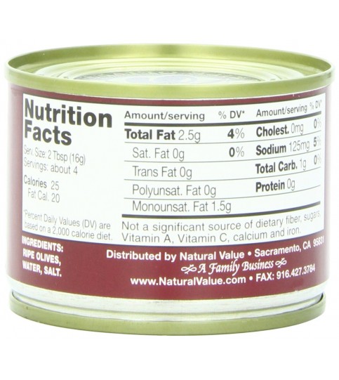 Natural Value Sliced Black Olives (24x2.25Oz)