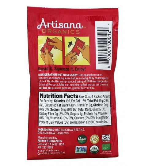 Artisana Og2 Art Pecan Butter Squeeze pack (10x1.06Oz)