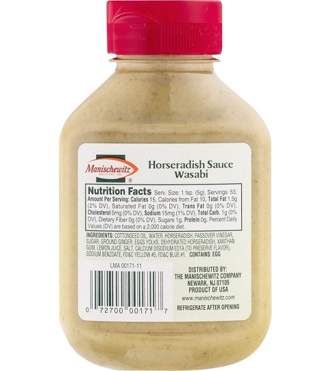 Manischewitz Horseradish Sauce Wasabi (9x9.25 Oz)