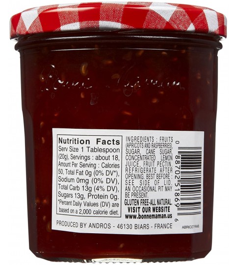 Bonne Maman Bonne Apricot Raspberry Preserve (Qty; 6x13 Oz)