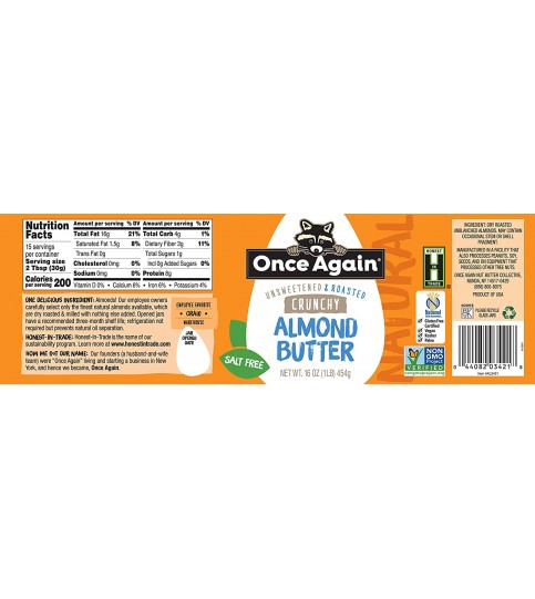 Once Again Almond Butter Crnchy Ns (12x16OZ )