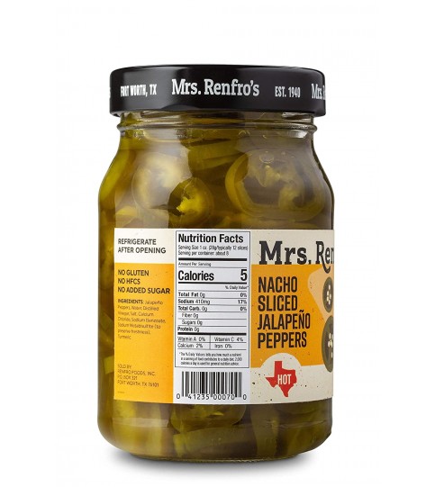 Mrs. Renfro's Nacho Sliced Jalapeno Peppers (6x16Oz)