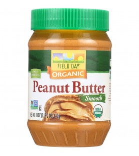 Field Day Organic Easy Spread Peanut Butter, Smooth, Salted (12x18Oz)