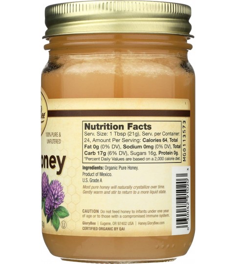 Glorybee Raw Clover Honey (6x18Oz)