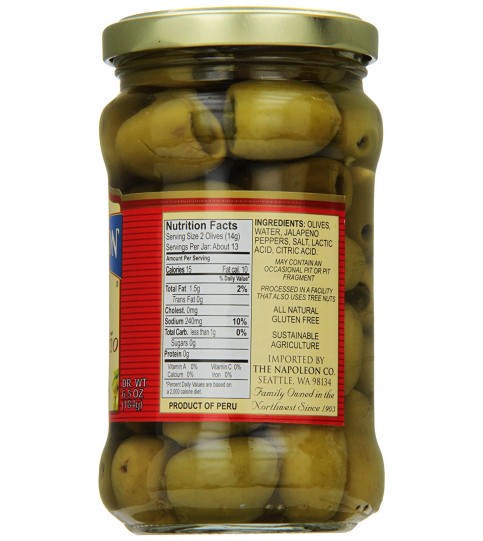 Napoleon Jalapeno Stuffed Olives (12x6.5Oz)