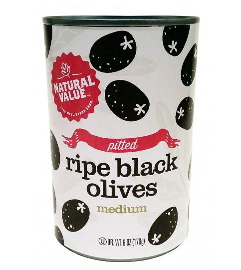 Natural Value Med Pittd Black Olives (24x6OZ )