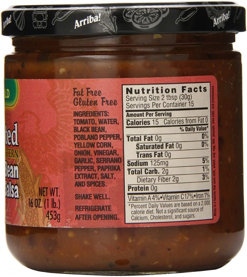 Arriba! Fire Roasted Southwestern Black Bean & Corn Salsa (6x16Oz)