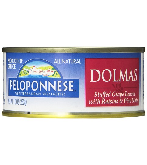 Peloponnese Stuffed Grape Leaves With Raisins & Pine Nuts, Dolmass (6x10Oz)