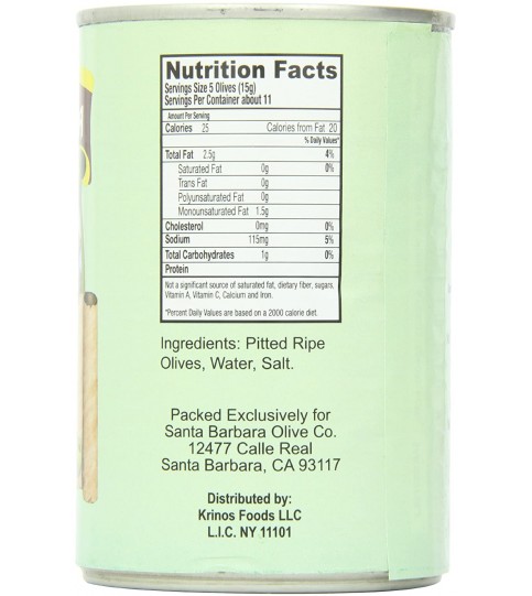 Santa Barbara Cal Green Pitted Olives (12x6 Oz)