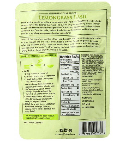 Saffron Road Sauce Lemongrasss Bsl (8x7OZ )