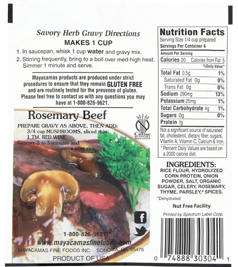 Mayacamas Savory Gravy Mix GF (12x0.85OZ )