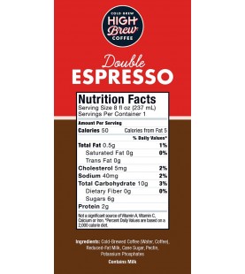 High Brew Coffee Double Espresso (12x8 OZ)