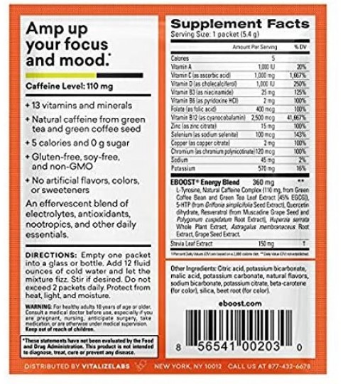 Eboost Natural Energy Orange Powder (1x20 Ct)