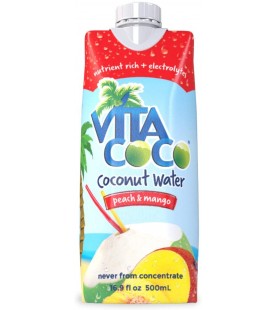 Vita CocoCoconut Water 500 Ml Peach & Mango (12x17Oz)