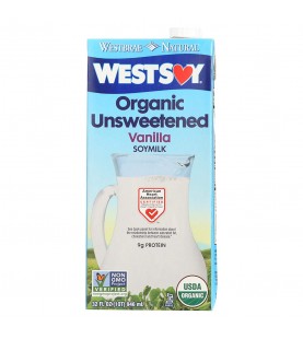 Westsoy Unsweetened Organic Vanilla Westsoy (12x32 Oz)