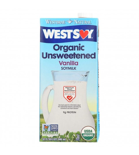 Westsoy Unsweetened Organic Vanilla Westsoy (12x32 Oz)