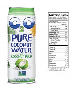 C2O Pure Coconut Water W/Pulp (12x17.5OZ )