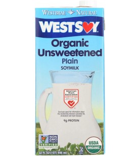 Westsoy Unsweetened Organic Westsoy (12x32 Oz)