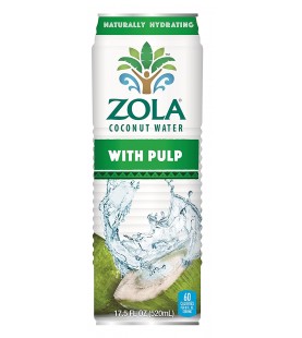 Zola Brazilian Fruits Nat Coconut Water W/Pulp (12x17.5OZ )