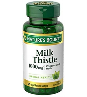 Milk Thistle by Nature's Bounty, Herbal Health Supplement, 1000 mg, 50 softgels