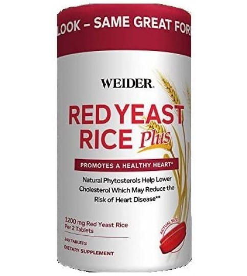 Weider Red Yeast Rice Plus 1200 mg per 2 Tablets - 240 Tablets