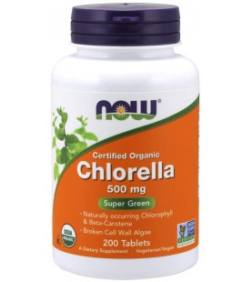 NOW Supplements, Organic Chlorella 500 mg, 200 Tablets