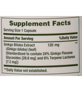 Nature's Bounty Ginkgo Biloba Pills and Herbal Supplement, 120mg, 100 Capsules