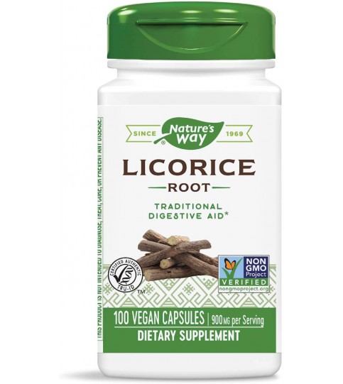 Nature's Way Premium Herbal Licorice Root, 900 mg per serving, 100 Capsules