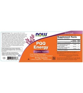 NOW Supplements, PQQ Energy, 30 Veg Capsules