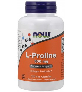 NOW Supplements, L-Proline 500 mg, 120 Veg Capsules