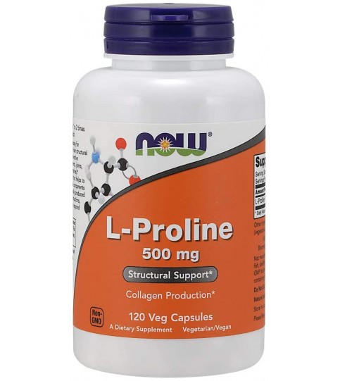 NOW Supplements, L-Proline 500 mg, 120 Veg Capsules