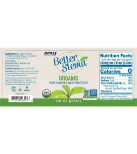 NOW Foods, Certified Organic BetterStevia Liquid,  8-Ounce