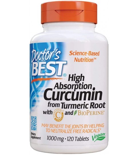 Doctor's Best Curcumin From Turmeric Root, 1000 mg, 120 Tablets