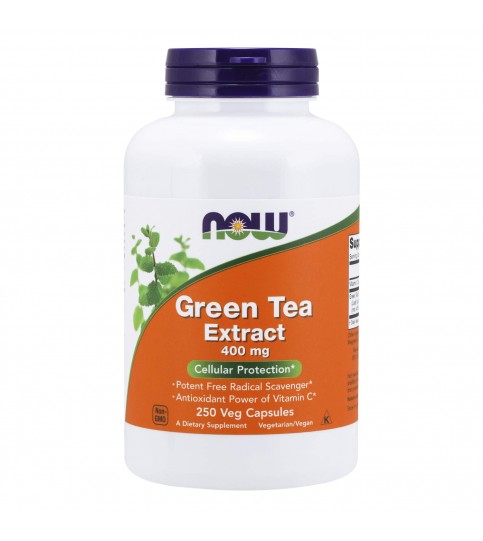 NOW Supplements, Green Tea Extract 400 mg with Vitamin C,  250 Veg Capsules