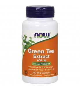 NOW Supplements, Green Tea Extract 400 mg, 100 Veg Capsules