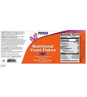 NOW Supplements, Nutritional Yeast Flakes Fortified with Additional B-Vitamins, 10-Ounce