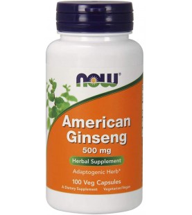 NOW Supplements, American Ginseng 500 mg, 100 Veg Capsules