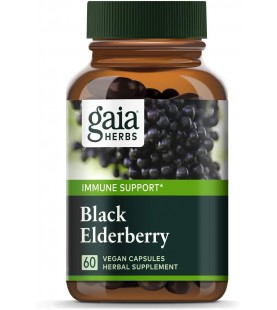 Gaia Herbs, Black Elderberry, Organic Sambucus Elderberry Extract, 60 Count